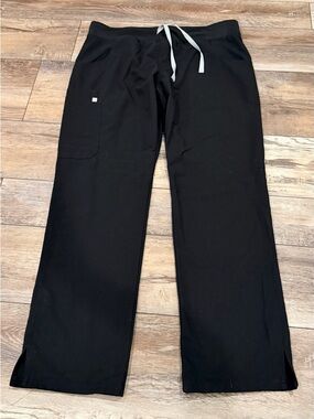 Figs Women's Black Drawstring Straight-Leg Joggers